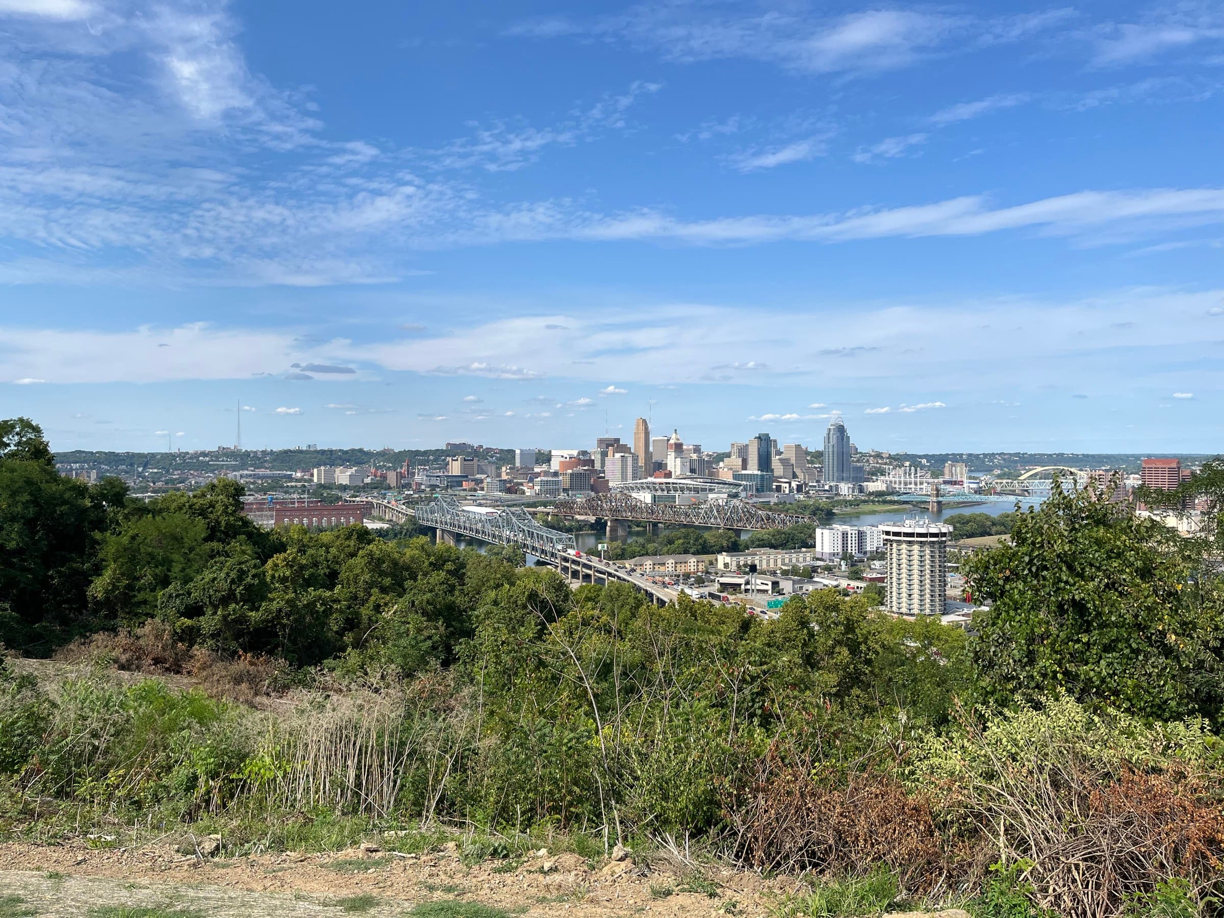 Cincinnati skyline over the Ohio River